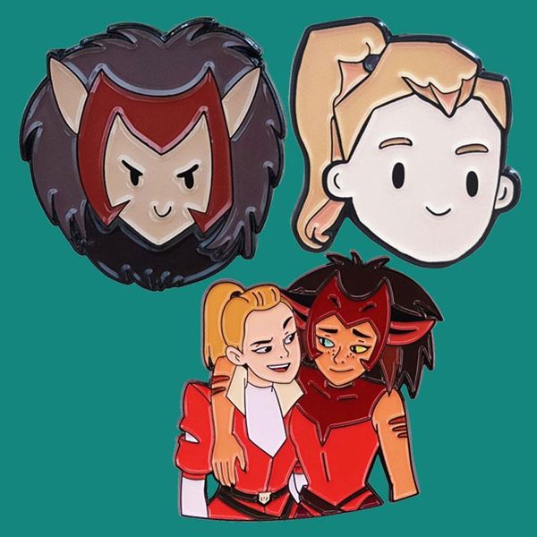 

pins, brooches she-ra and the princesses of power catra hard enamel lapel pins brooch collecting fun anime figure metal cartoon badges, Gray