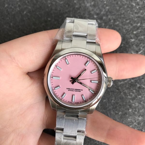 

montre de luxe 31mm women's watch ice blue ligue ew 3230 automatic mechanical movement sapphire mirror waterproof original folding butt, Slivery;brown