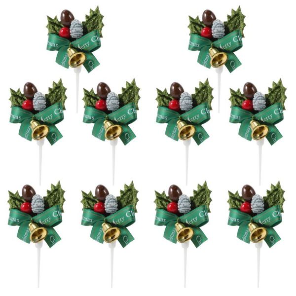 

greeting cards 10pcs christmas party cake ers festive bell berry decorations