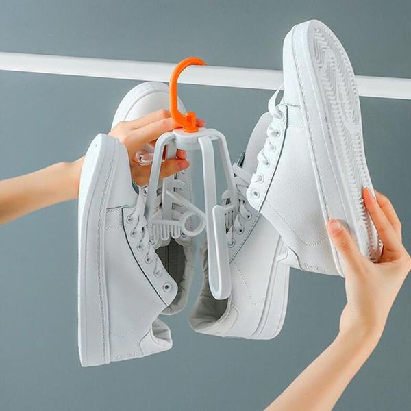 

clothing & wardrobe storage 3 colors portable folding hanging double hook shoes hanger drying rack organizer household multifunction clothes