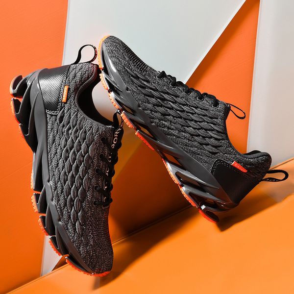 

new mens sports casual shoes spring and autumn breathable ins trendy mens shoes expert men blade-sharp shoes wholesale, Black