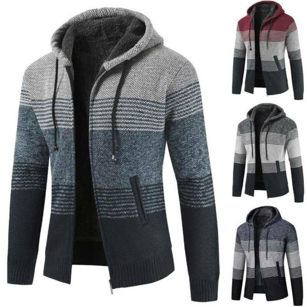 

men's hoodies & sweatshirts patchwork sherpa fleece lined zip hooded coat warm jacket sweatshirt top, Black