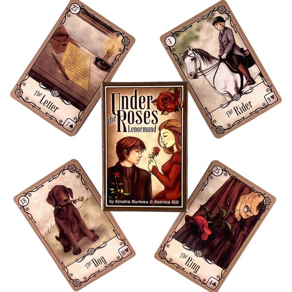 

under roses oracles cards leisure party table game fortune-telling prophecy tarot deck with guide book