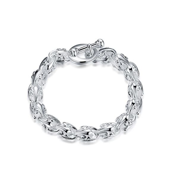 

charm bracelets europe and america round silver chain bracelet simple buckle sterling jewelry lucky, Golden;silver