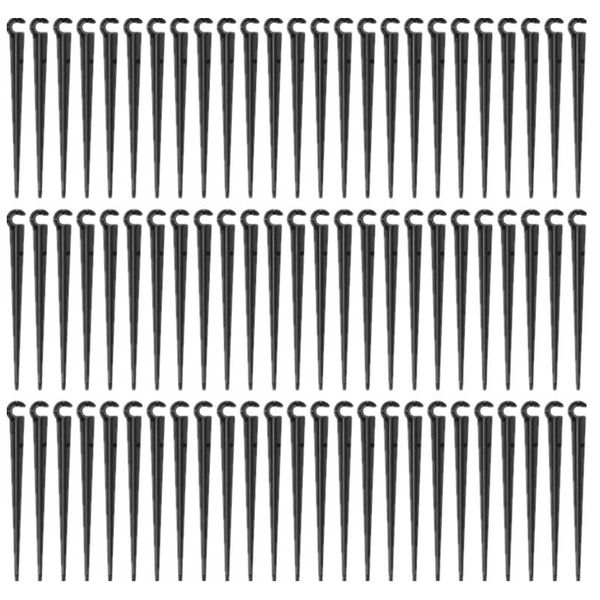 

watering equipments 100pcs durable 1/4'' c-type hook fixed stem support holder stakes for 4/7mm hose flowerpot drip irrigation fit