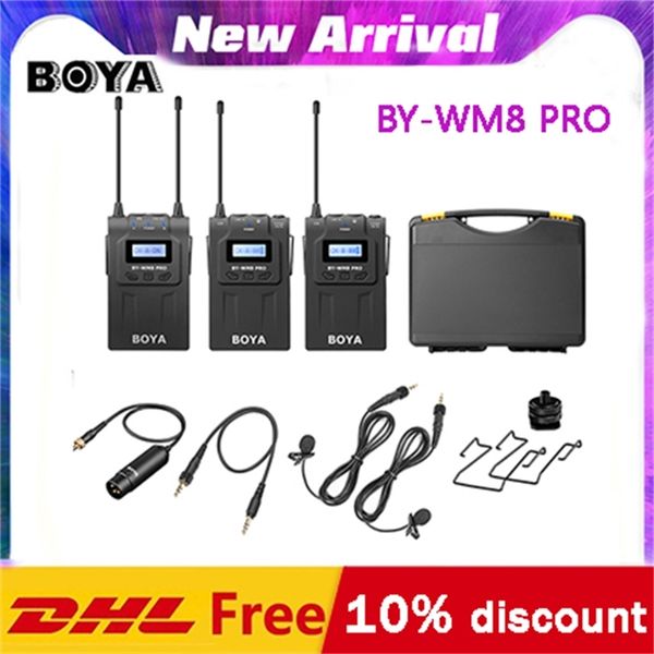 BOYA BY-WM8 Pro K1 K2 BY-WM4 pro UHF Doppio microfono wireless Intervista Mic pc DSLR Videocamera