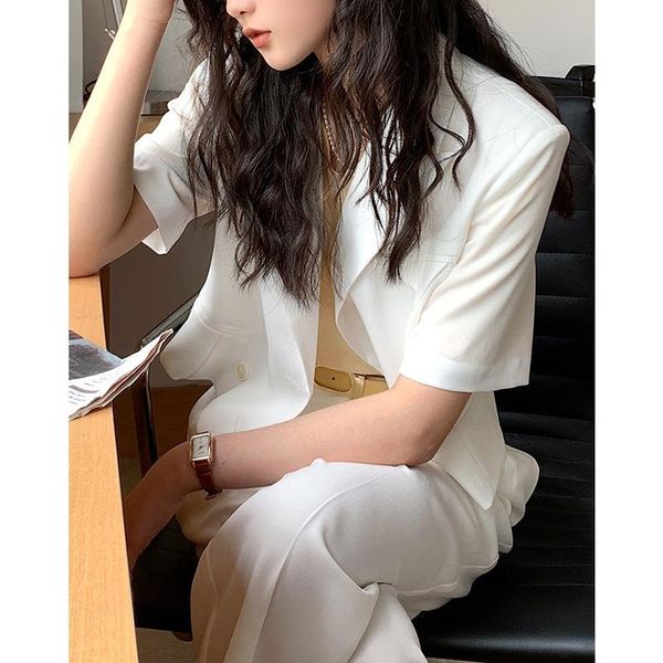 

women's suits & blazers mfive south korean casual summer 2021 loose light mature short high-grade blazer coat, White;black