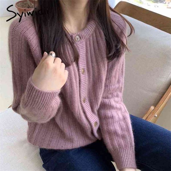 

women sweater cardigan casual hollow knitted korean solid single breasted loose fashion harajuku red 210607, White;black