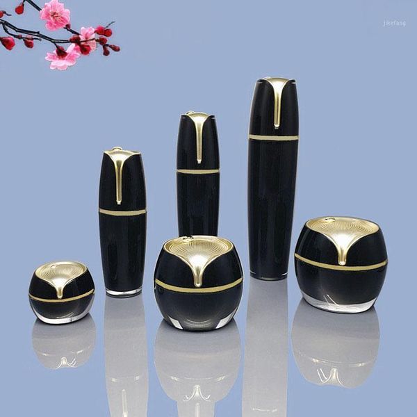 

storage bottles & jars 15g,30g 50g empty black acrylic cream jar diy lotus leaf cosmetic container 30ml 50ml,100ml lotion pump spray bottle