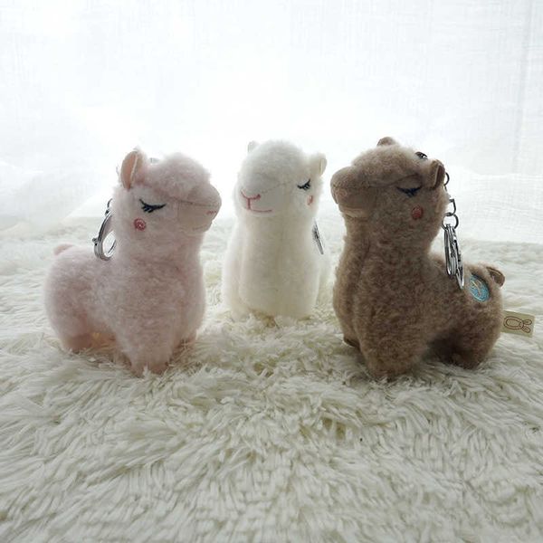 Algodão macio em pé Alpaca Brinquedos Recheado Boneca de Pelúcia Chaveiro Chaveiro Cavalo Cavalo Camelo Animais Chaveiros Mulheres sacos Encantos Presentes G1019