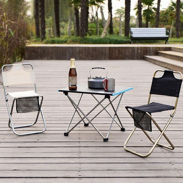 

portable folding camping stools compact camp footrest stool mesh bag for travel rest chair outdoor storage backpacker supplies#q furniture