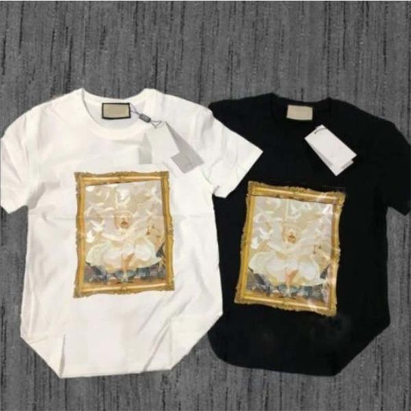 

men breathable t shirt summer geometric women letter pattern ins style active sport streetwear tee trendy short casual 2021, White;black