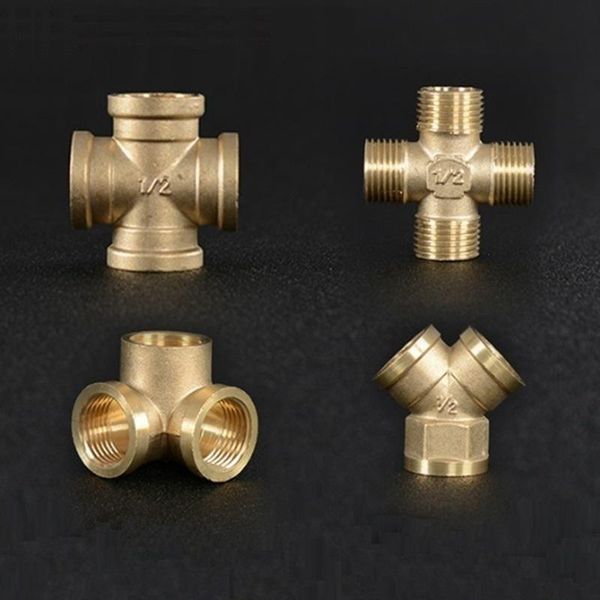 

watering equipments 3pcs 1/2" copper cross joint 4-ways/type y tee/corner tee connector tap water hydrovalve solar heater floor heating