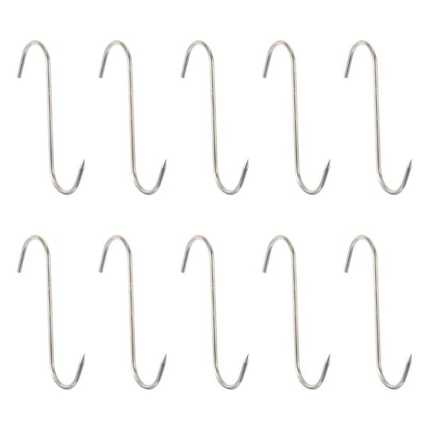 

10pcs hooks poultry butcher stainless steel shaped & rails