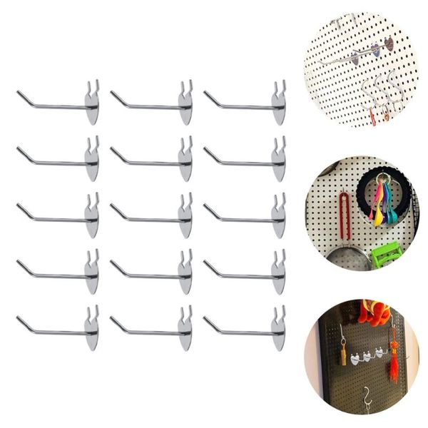 

hooks & rails 1 set 40pcs heart shape wire peg hole plate shelf (silver)