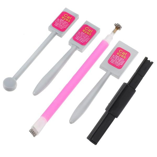 

nail gel 5pcs magnet tool pens sticks for cat eye polish art, Red;pink
