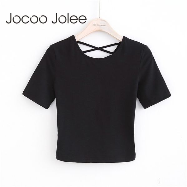 

backless women o neck short sleeve shirt slim crop t femmen global shopping 210416, White