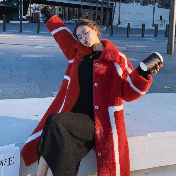 

women's wool & blends trendy and comfortable woolen coat mid-length fashion autumn long sleeve temperament, Black