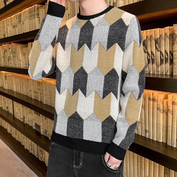 

men's vests 2021winter cashmere sweater men clothing male pullover sweaters keep warm pull homme fashion mens christmas jumper, Black;white