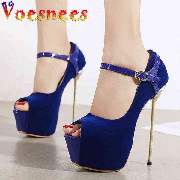 

dress shoes women pumps suede stiletto peep toe 16cm platform steel pipe dance nightclub ladies high-heeled size 40 v39h, Black