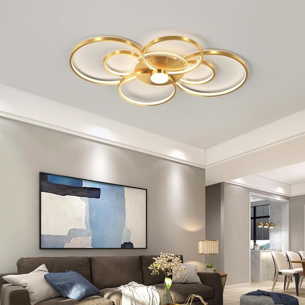

chandeliers circular acrylic aluminum modern led ceiling lamp for living room and bedroom black gold mounted 110v 220v