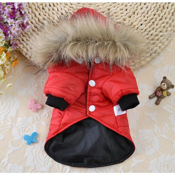 

dog apparel 1pc soft fur hood puppy jacket clothing clothes 5 size pet coat cotton winter warm small for chihuahua