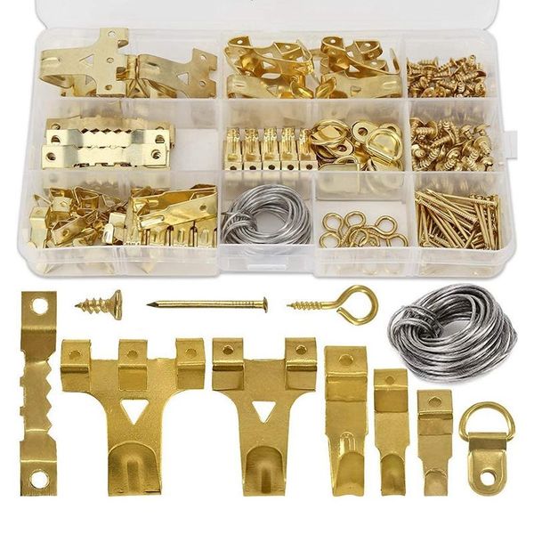 

282pcs picture hooks for hard walls, hanging kit frame fixing, assorted hanger set & rails