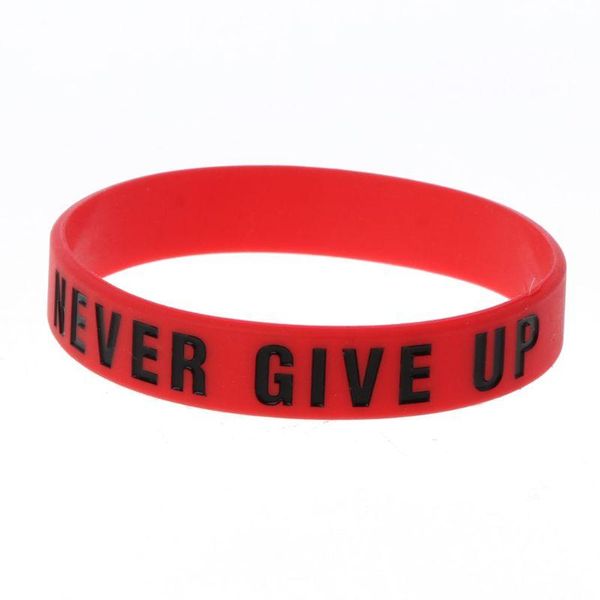 

charm bracelets road to the dream never give up motivational silicone rubber band elastic inspirational jewelry gift, Golden;silver