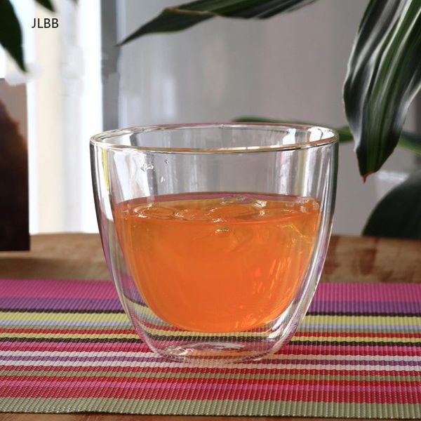 

380ml round double wall handmade glass cups thermo espresso morning mugs with handle coffee milk juice novelty cup wine glasses