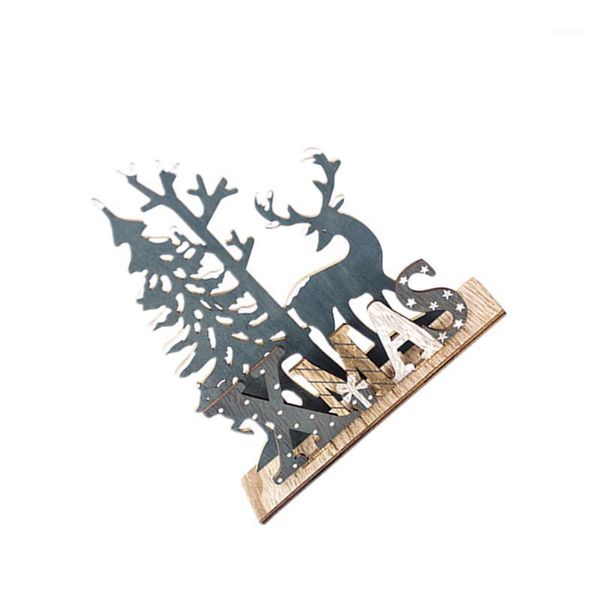 

christmas decorations wooden pendant xmas party elk deskstand ornament table