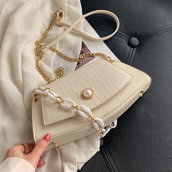 

evening bags fashion trendy crocodile pattern design crescent bag women's underarm handbag 2021 shoulder messenger casual all-match