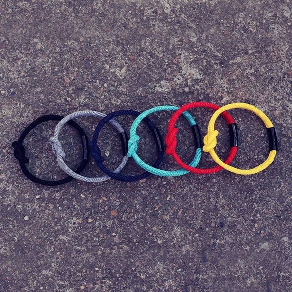 

beaded, strands creative 4mm milan rope bracelet for men female stainless steel braslet gift lovers pulseira de amizade hand accessories, Black