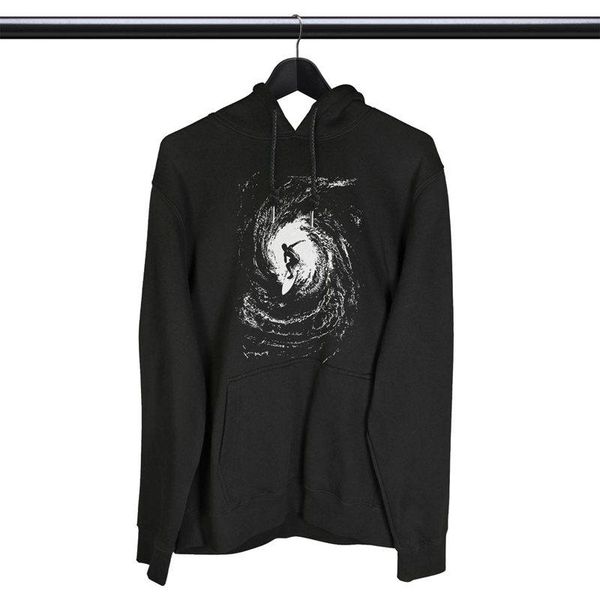 

men's hoodies & sweatshirts coolmind cotton casual cool surf print men hoody surfing hooded sweatshirt, Black