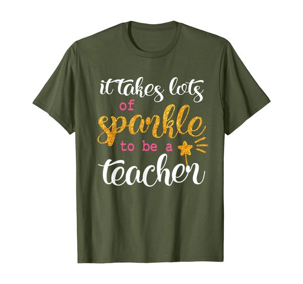 

it takes lots of sparkle to be a teacher t shirt t-shirt, White;black