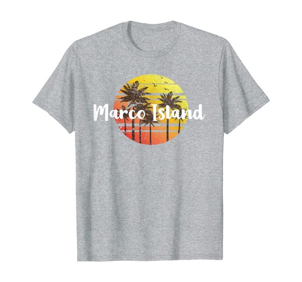 

vintage marco island sunset gift souvenir t-shirt, White;black