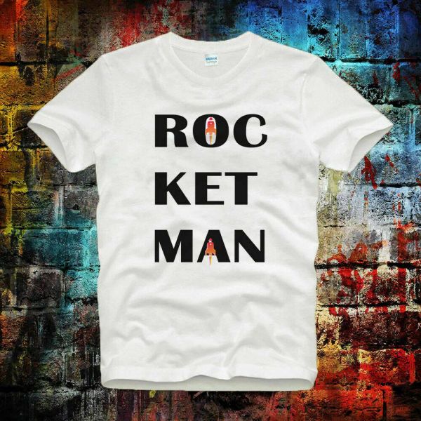 

Elton John Rocket Man T shirt Vintage unisex tee top T shirt B613, White;black
