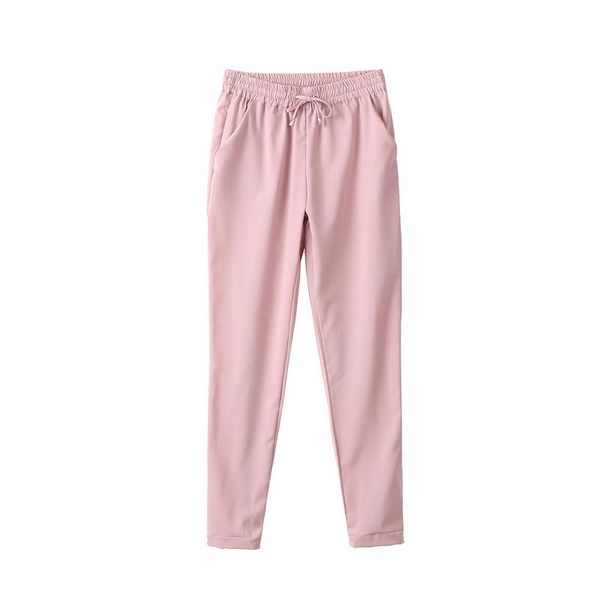 

women's pants & capris spring 2021 trousers, harem pants, seven-color elastic waist lace-up casual product, Black;white