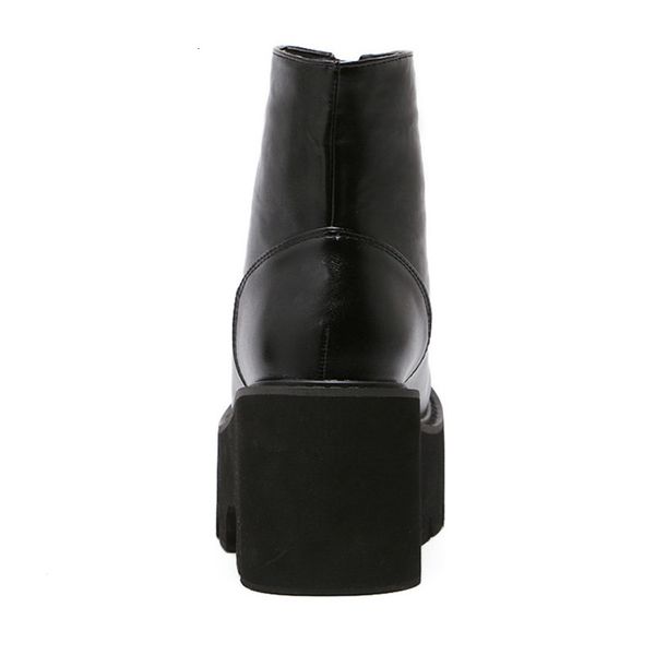 

asumer fashion high-heeled women's toe round foot zip shoes cool autumn boots, Black
