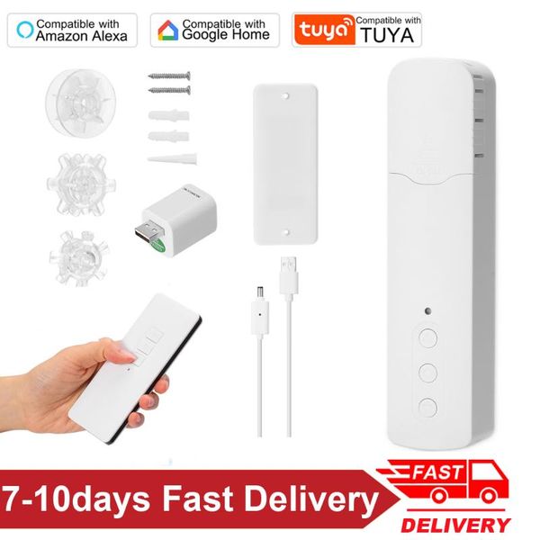 

smart home control tuya wifi electric curtain motors pull bead motor motorized chain roller blinds compatible with alexa google