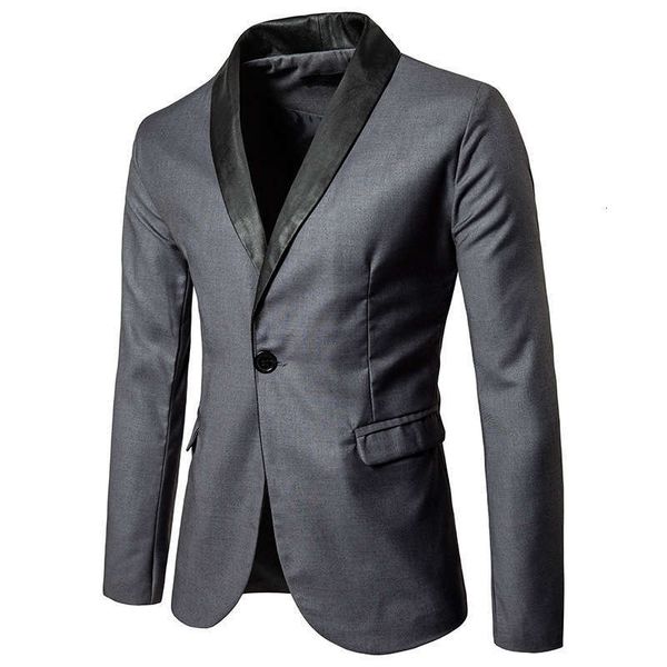 

& men's suits blazers slim neckline color matching fashionable casual single breasted suit coat, White;black