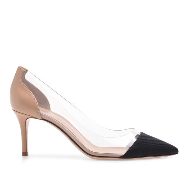 

large size women's fashion pvc pointed high-heeled shoes dress, Black