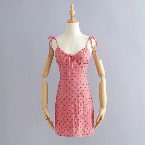 

dresses women's 2021 summer new fashion love strap cute bow dress, Black;gray