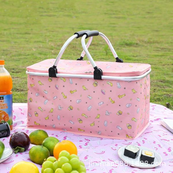 

storage baskets yt home outdoor picnic basket multifunctional takeaway large capacity fruit portable folding 42*23*23cm