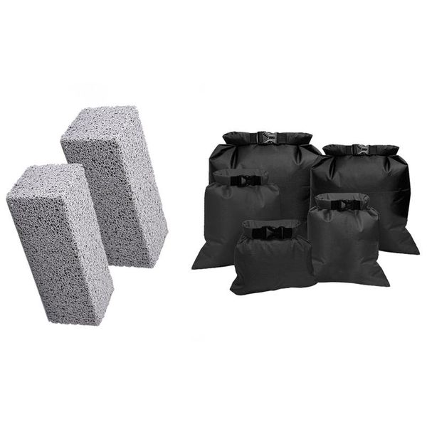 

tools & accessories 2 pcs barbecue cleaning brick furnace clean bricks bbq stone 5 waterproof dry sacks bags