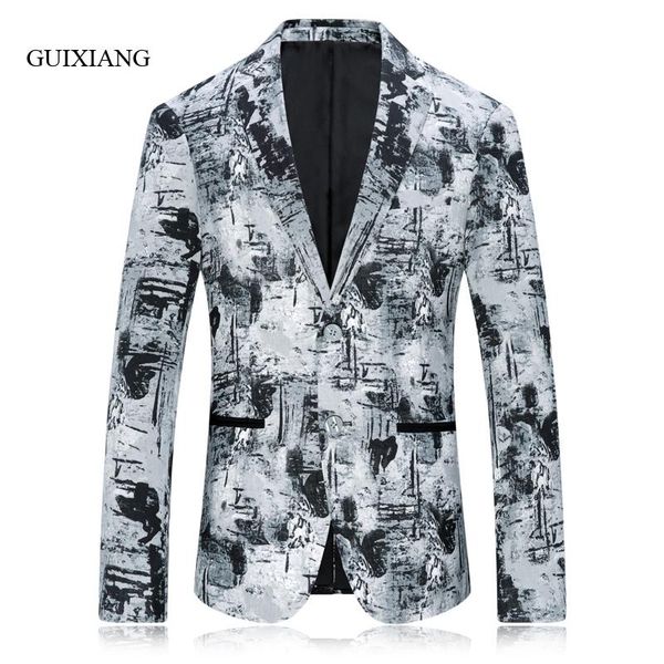 

arrival autumn and winter style men boutique blazers fashion leisure single button colors pattern slim jacket coat men's suits &, White;black