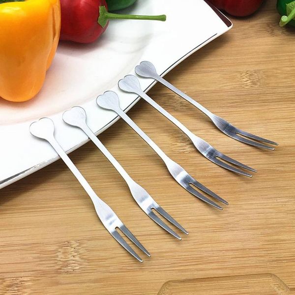 

outdoor stainless steel metal fork spoon portable camping hiking tableware utensils fruit forks