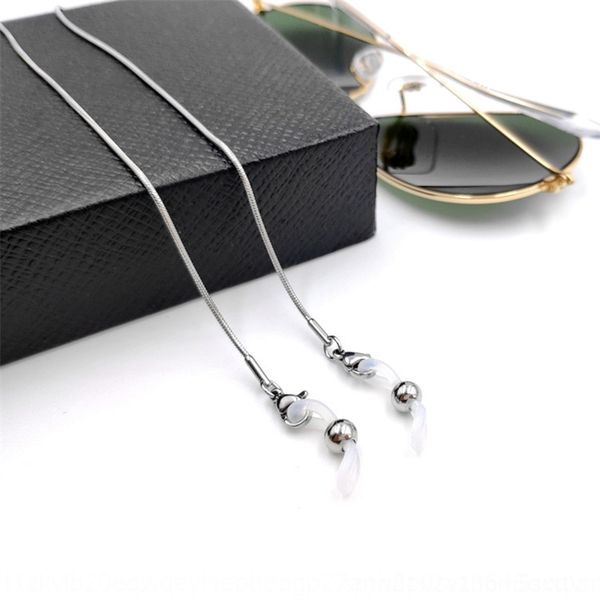 

dlwl stainless steel sun nonskid snow eyeglasses s 316l eyeglass chainrope snake anti slip 1.2mm 75cm sunglasses with chain