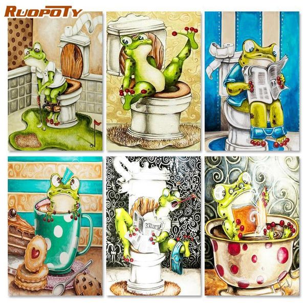 

paintings acrylic frog diy painting by numbers kits animals picture coloring modern wall art for home decor artwork