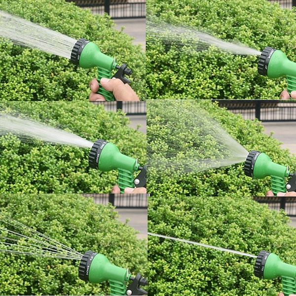 

watering equipments 7 in 1 spray gun 50-200ft expandable garden hose latex tube magic flexible for car plastic hoses blue