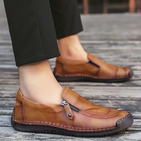 

dress shoes mens loafers genuine leather luxury designer spring autumn moccasins loafer suede casual flats big size 48 3a0w, Black